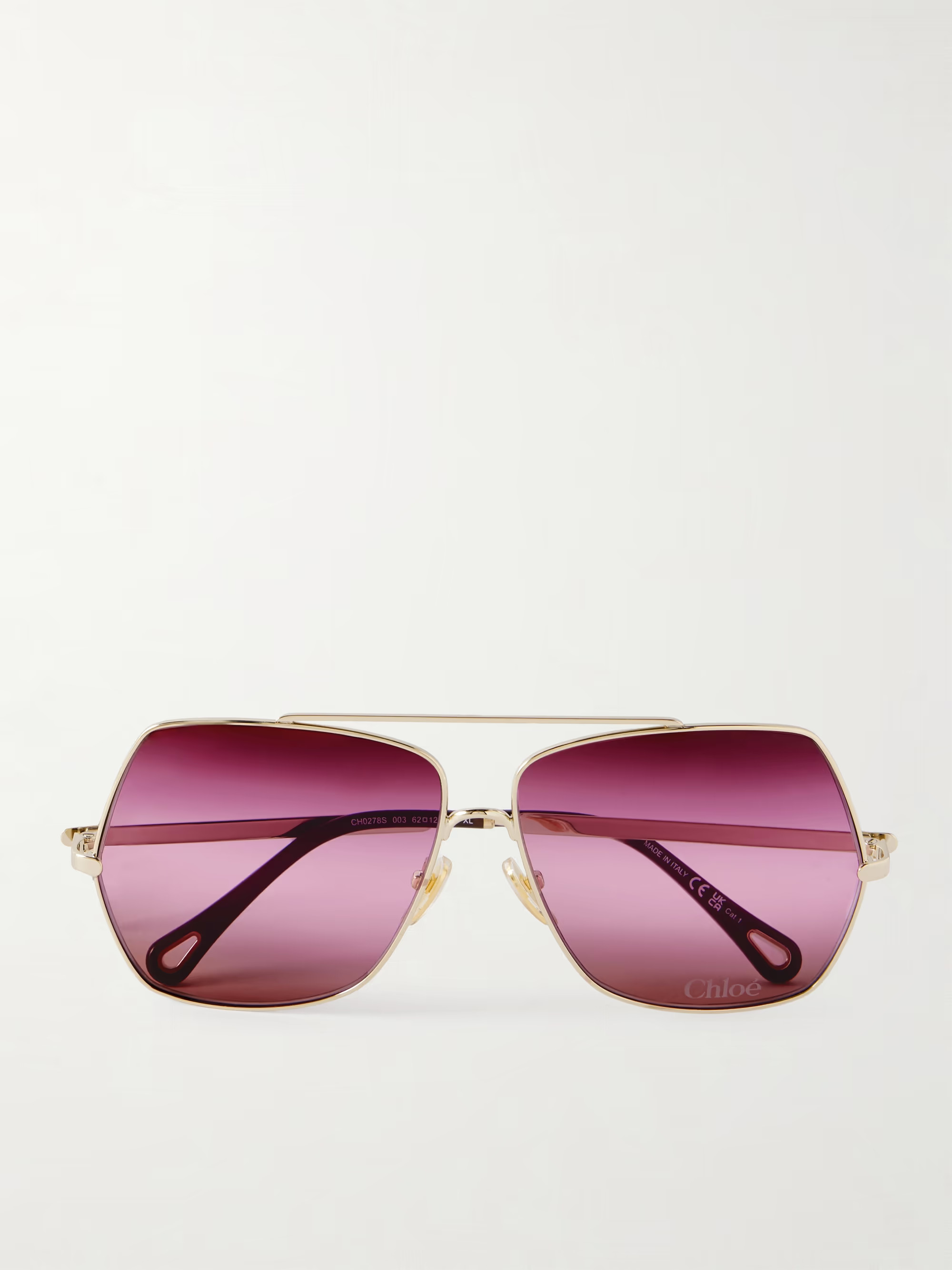 Oversized aviator-style gold-tone sunglasses | NET-A-PORTER APAC