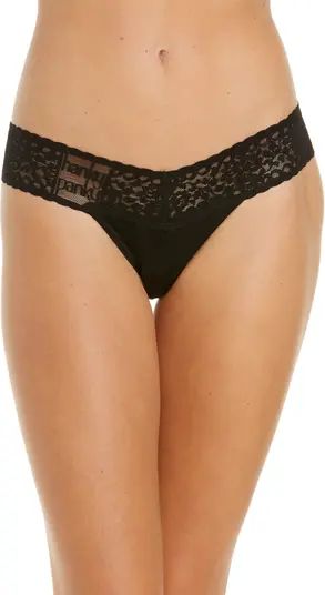 Mid Rise Lace Trim Thong | Nordstrom