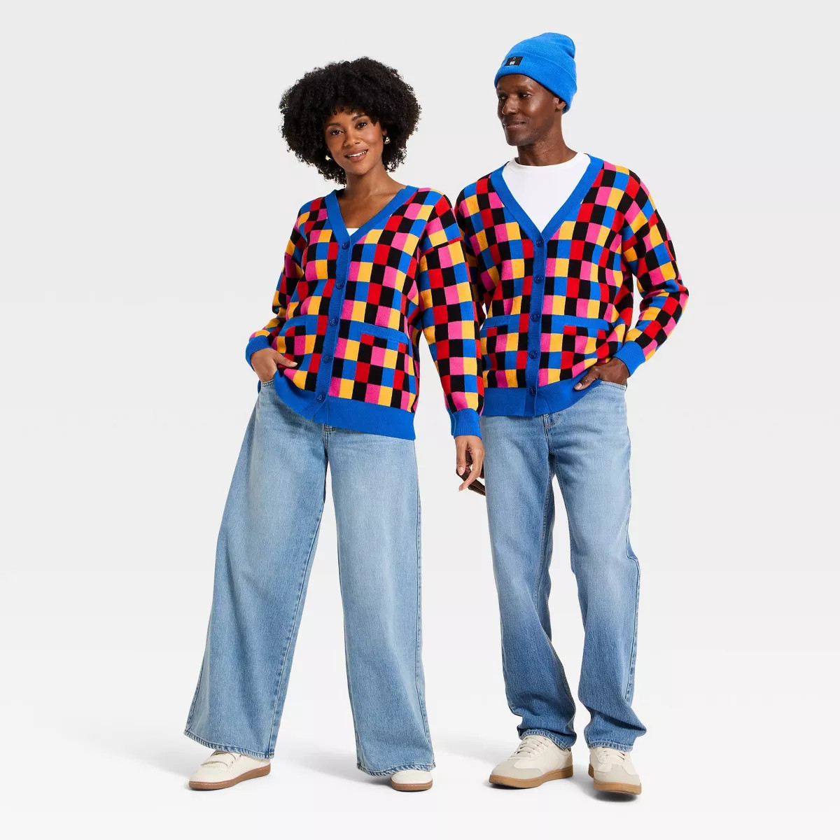 Black History Month Adult Front-Button Cardigan - Check M | Target