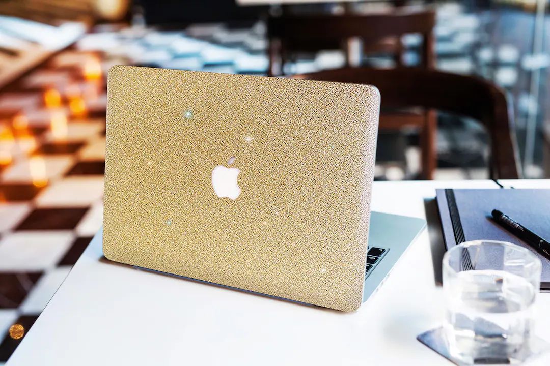 Glitter MacBook Case / Cover Air Pro Bedazzled Bling 11 12 13 15 16 Light Gold Sparkly Shinny Bej... | Etsy (US)
