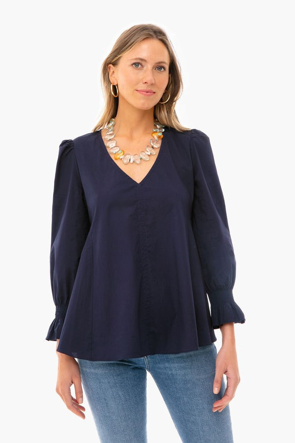 Navy Easton Blouse | Tuckernuck (US)