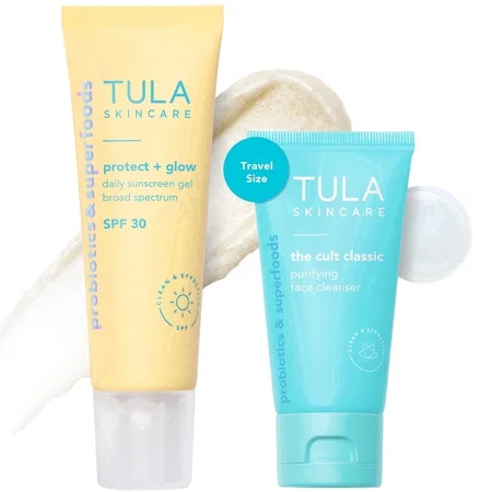 TULA Skin Care Sun Kit, SPF & Travel Size Cult Classic Facial Cleanser, 2-Piece Kit | Walmart (US)