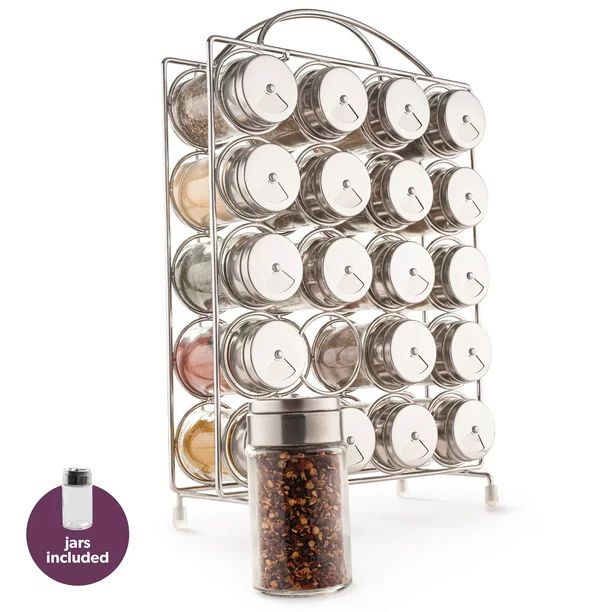 Spice Rack Organizer with Set of 20 Glass Spice Jars Included by Mindspace | The Wire Collection,... | Walmart (US)