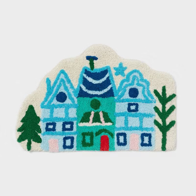 17"x24" Christmas Winter Village Scene Bath Rug - Wondershop™ | Target