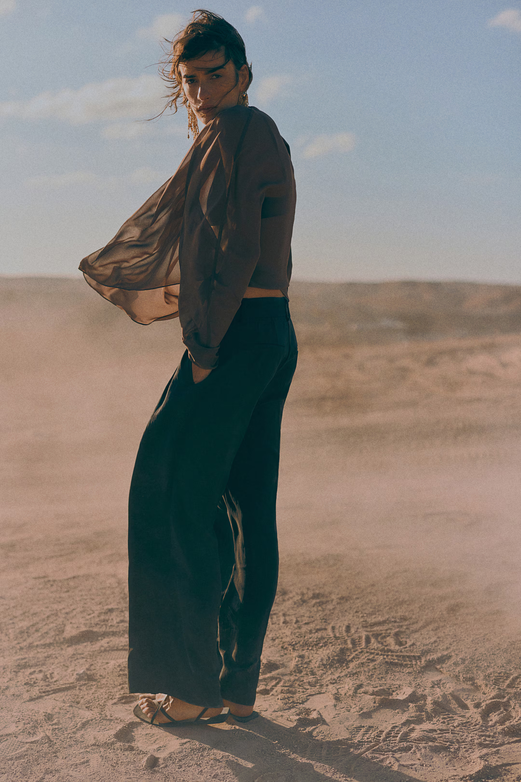Wide-Leg Pants with Belt | H&M (US + CA)