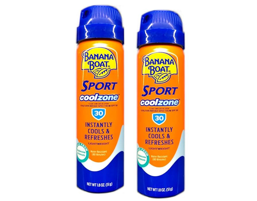 Banana Boat Sun Screen Sport Spray SPF 30 UltraMist Coolzone 1.8 oz (Travel Size), 2 units | Amazon (US)
