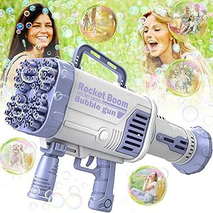 Bubble Machine Gun - 2022 Upgrade 64-Hole Bubble Big Bazooka Gun Rocket Boom Bubble Machine Rocke... | Amazon (US)