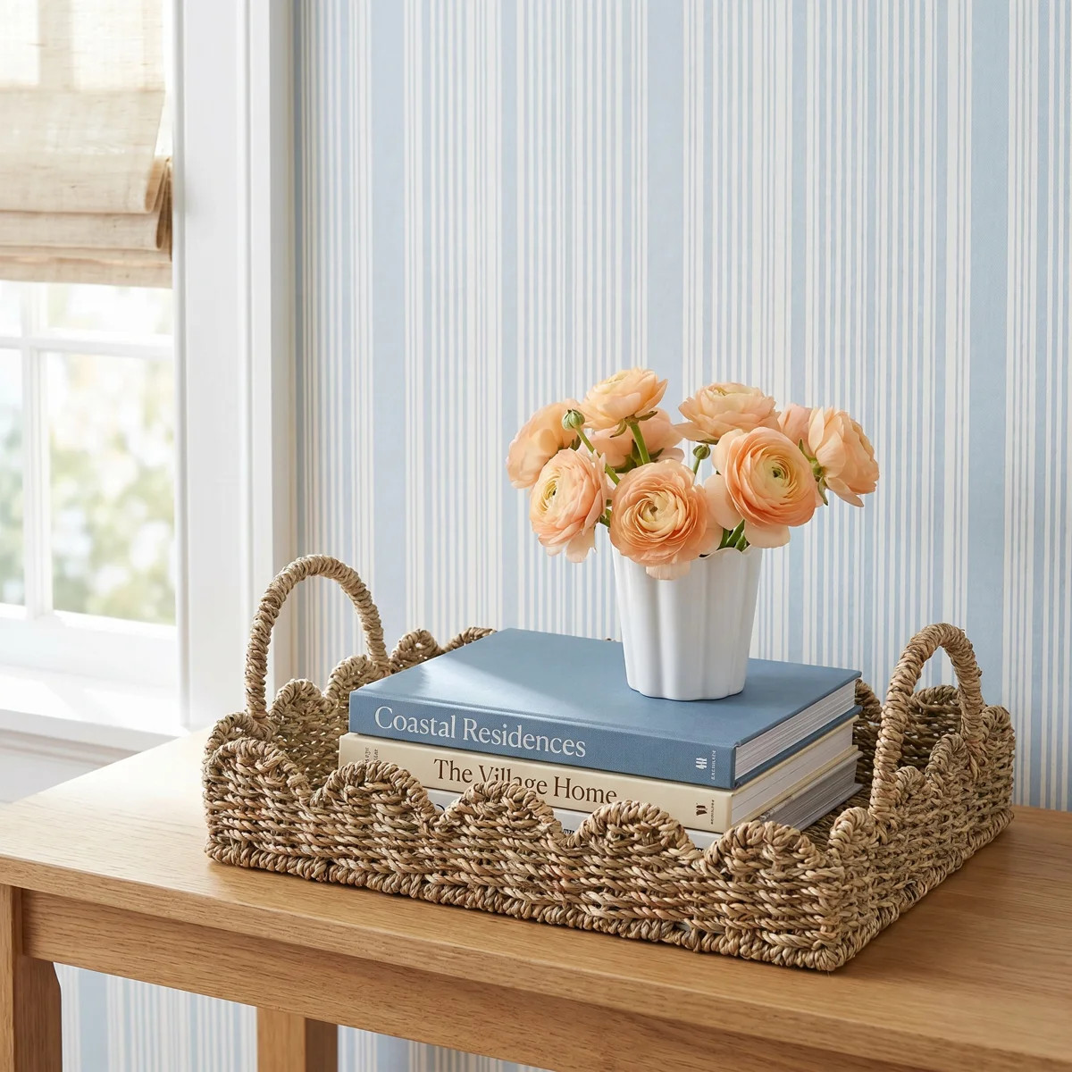 Fraga Handwoven Coffee Table Tray with Scalloped Edge | Wayfair North America