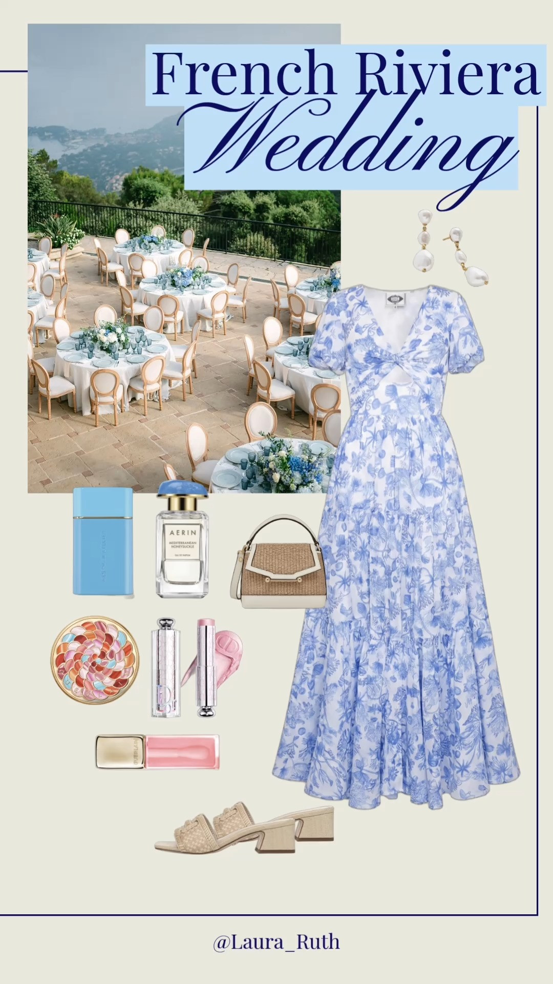 French Riviera wedding guest 🌊🇫🇷 The formula: a dreamy blue floral dress, pearl accents, woven accessories, and fresh beauty favourites inspired by the Mediterranean coast. Effortless, romantic, and made for celebrating under the sun.

#LTKwedding #LTKtravel #LTKdresses