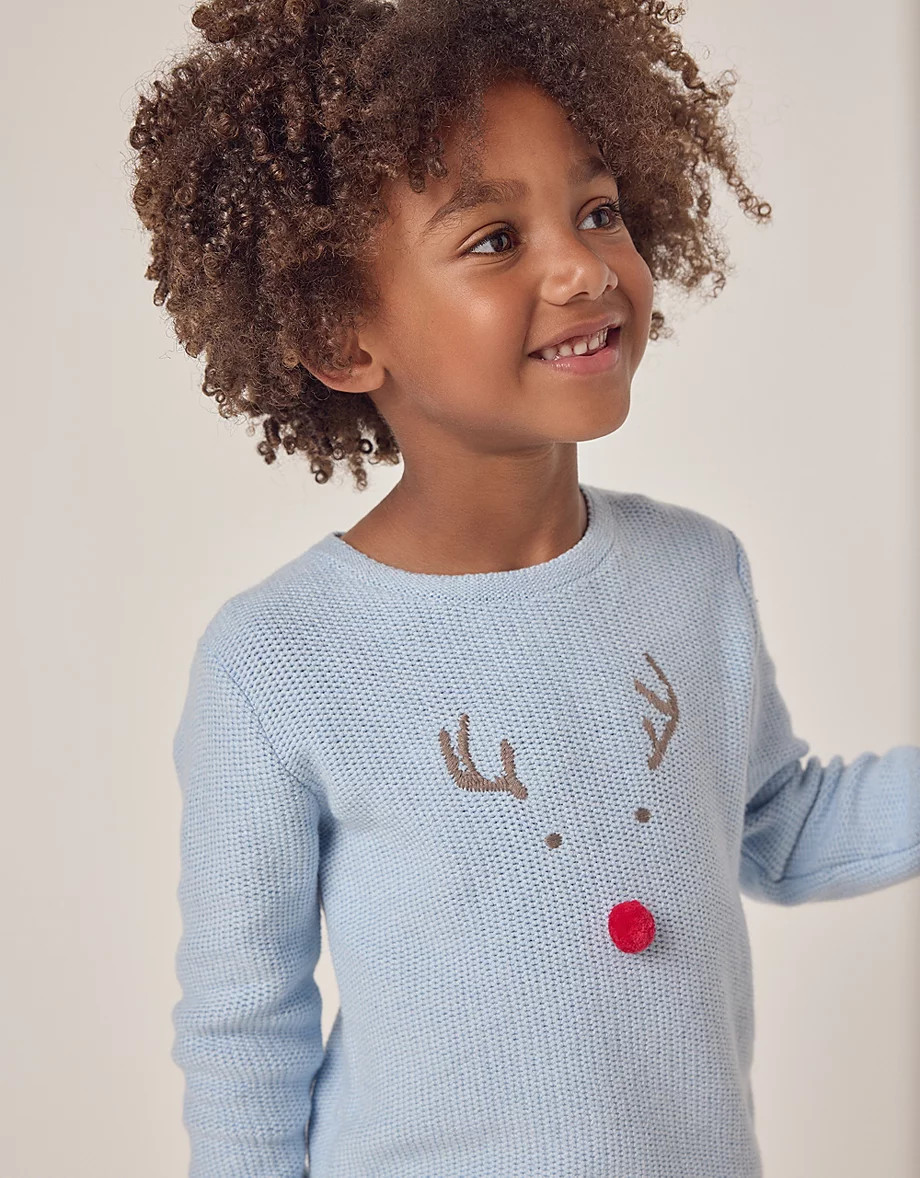 Organic Cotton Jingles Reindeer Jumper (18mths–6yrs) | The White Company UK & ROW