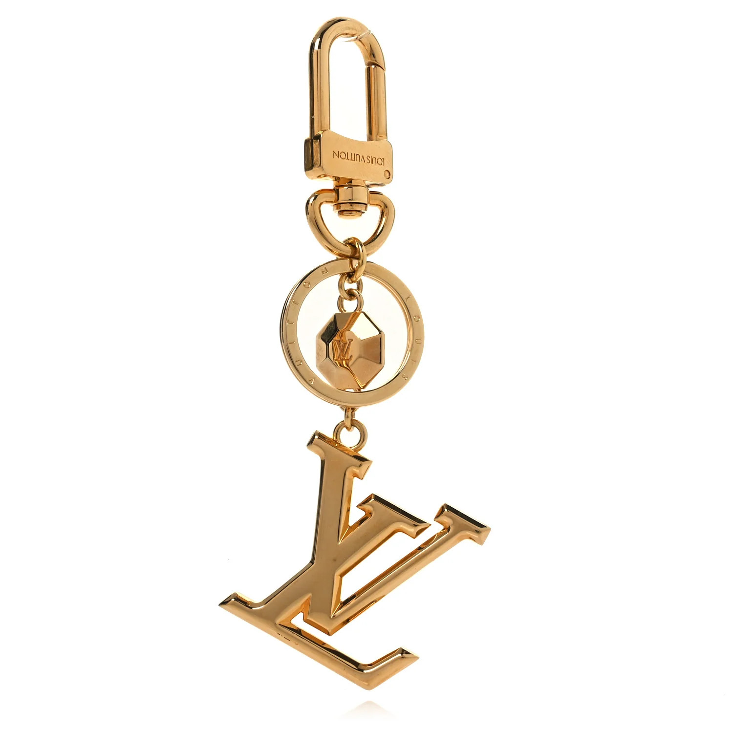 Louis Vuitton LV Facettes Bag Charm Key Holder Gold 1717552 | FASHIONPHILE (US)