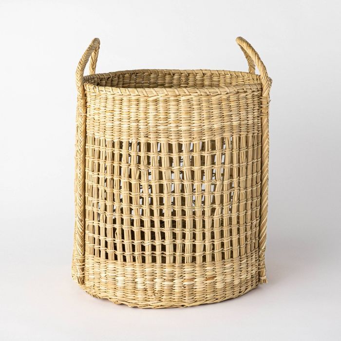 Open Weave Round Basket with Handle 18.9" x 15.7" Natural - Threshold™ designed with Studio McG... | Target