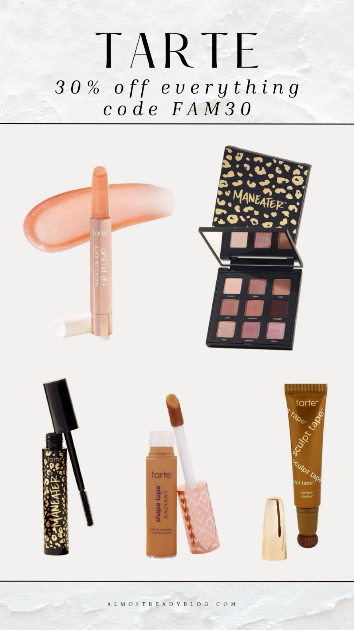 Tarte 30% off sitewide code FAM30 

#LTKSaleAlert #LTKFindsUnder50 #LTKFindsUnder100
