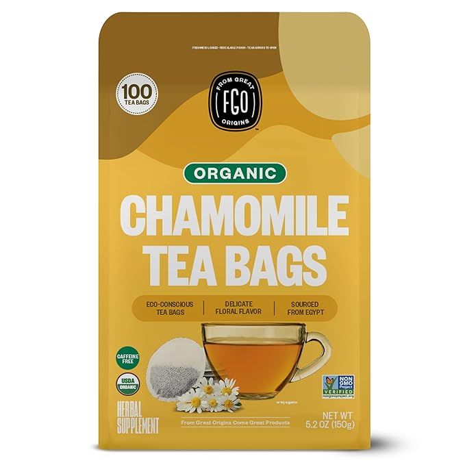 FGO Organic Chamomile Tea, Eco-Conscious Tea Bags, 100 Count, Packaging May Vary (Pack of 1) | Amazon (US)