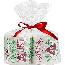 Amazon.com: Tifeson Christmas Decorations Funny Toilet Paper - 2 Pcs HO HO HO Hilarious Poop Toilet  | Amazon (US)