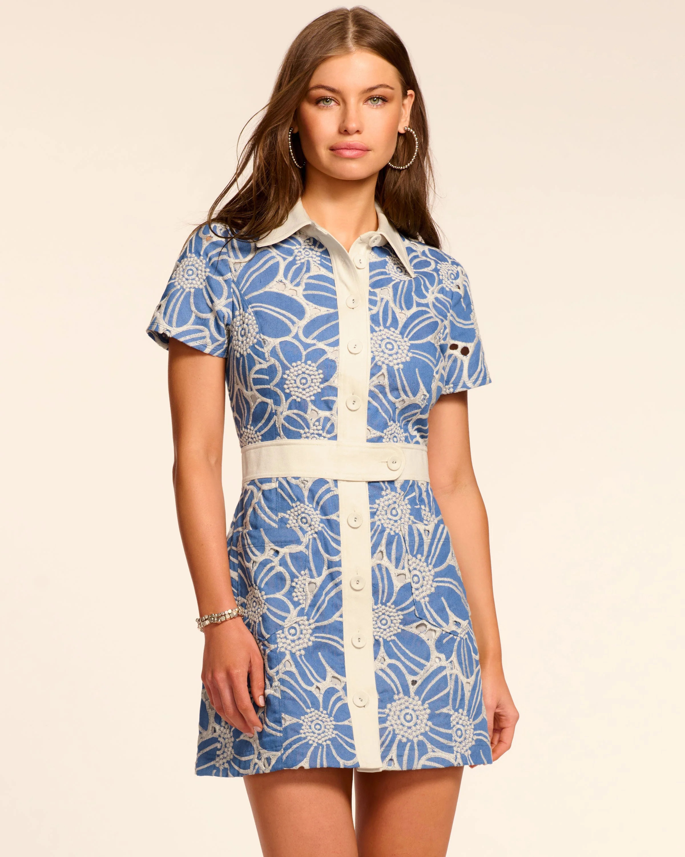 Shannon Chambray Button Down Mini Dress in Indigo Chambray | Ramy Brook