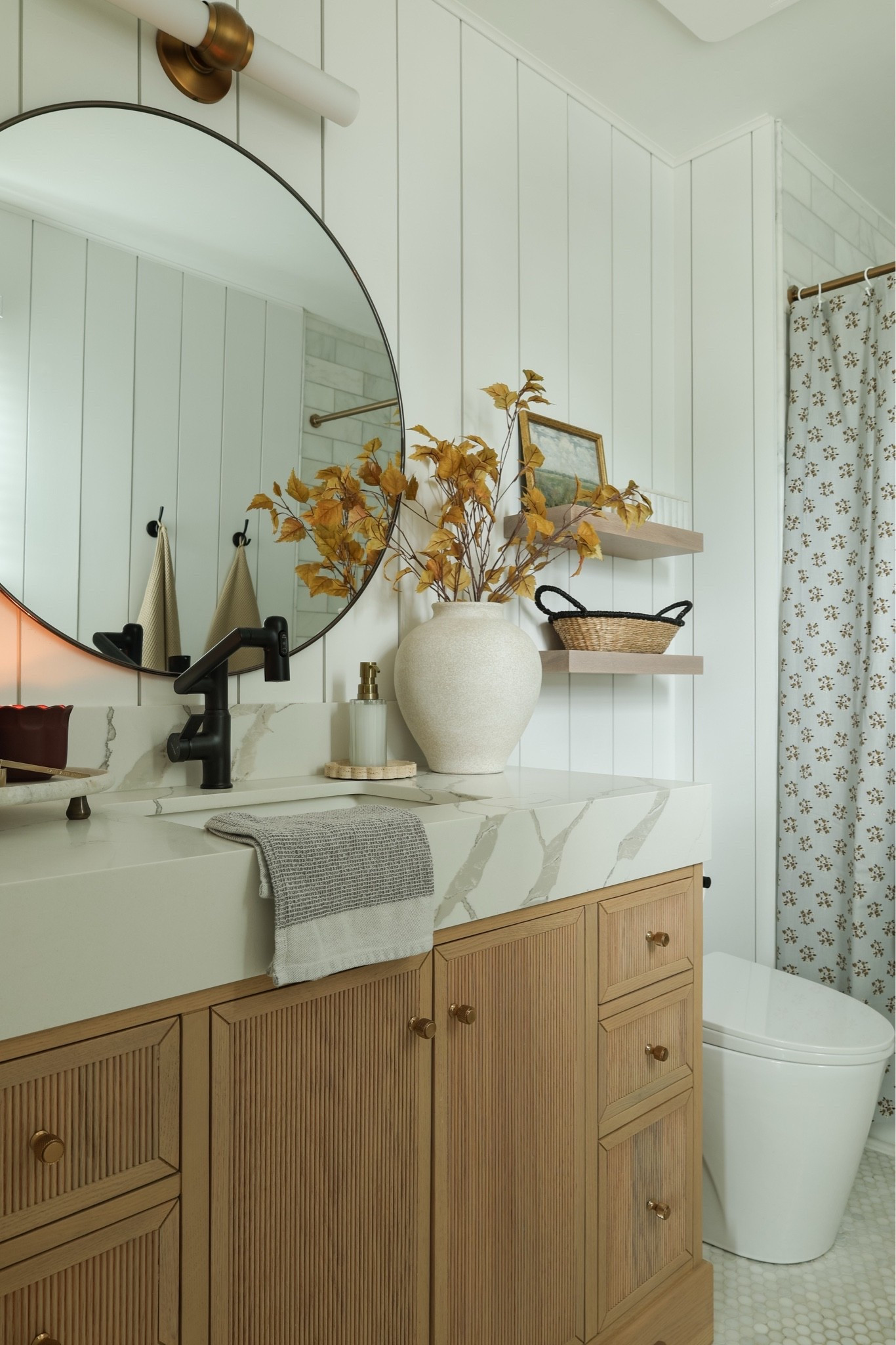 Primary bathroom inspiration, primary bathroom decor, floral shower curtain, powder blue shower curtain

#LTKHome