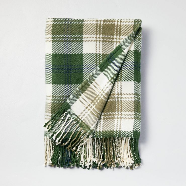 Tartan Plaid Woven Throw Blanket Tonal Green - Hearth & Hand™ with Magnolia | Target