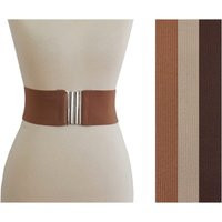 Brown Wide Elastic Stretch Belt | Etsy (US)
