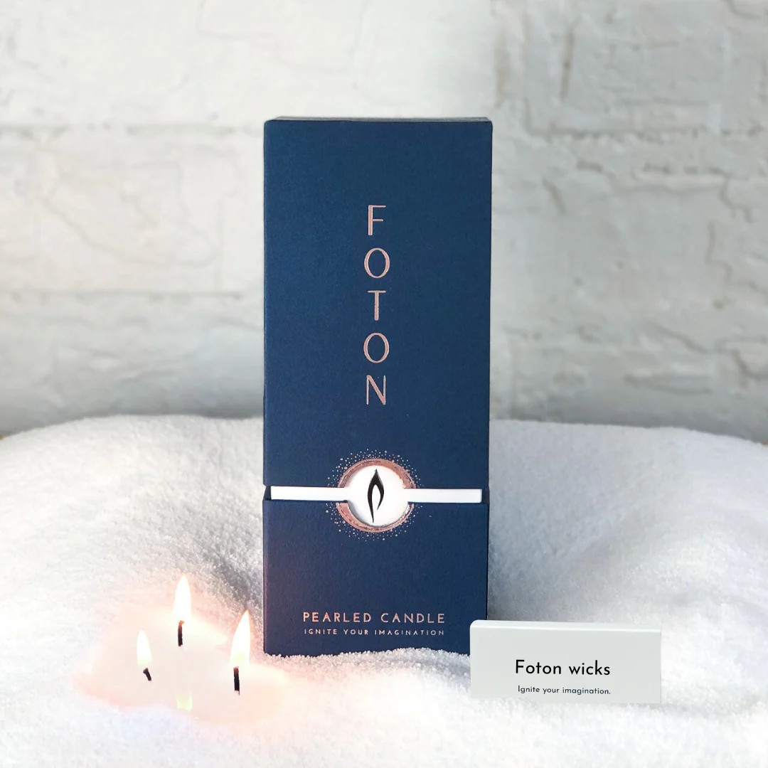 Foton Pearled Candle - Scented White | Foton Pearled Candle