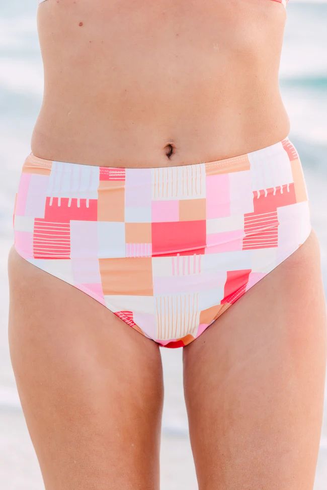 Gossip On Deck High Waisted Printed Bikini Bottoms Tori X Pink Lily | Pink Lily