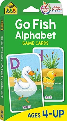 School Zone - Go Fish Alphabet Game Cards - Ages 4 and Up, Preschool to First Grade, Uppercase and L | Amazon (US)