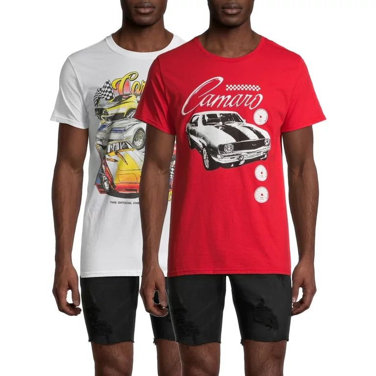 Corvette Classic & Camaro Men's and Big Men's Graphic T-shirt, 2-Pack Bundle | Walmart (US)