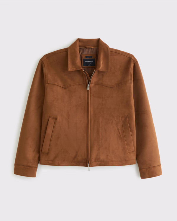 Vegan Suede Easy Zip Jacket | Abercrombie & Fitch (US)
