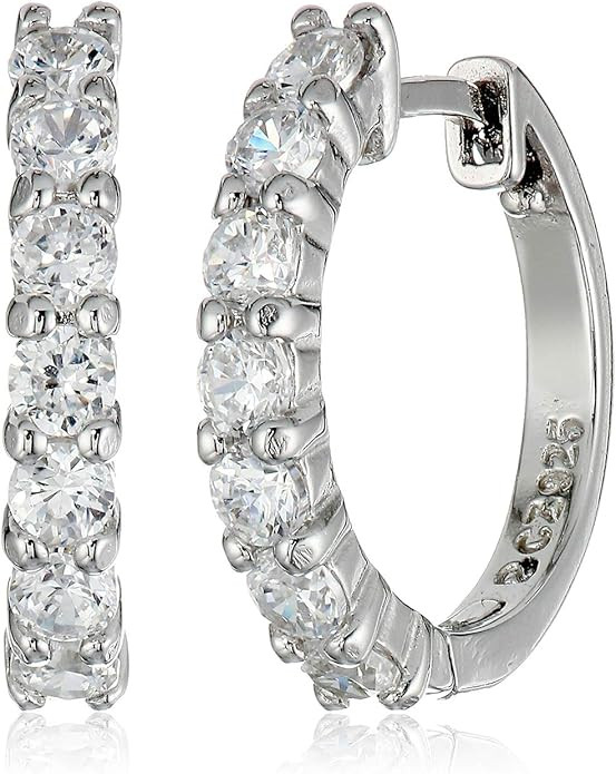 Amazon Essentials Sterling Silver Hinged Huggie Hoop Earrings (previously Amazon Collection) | Amazon (US)