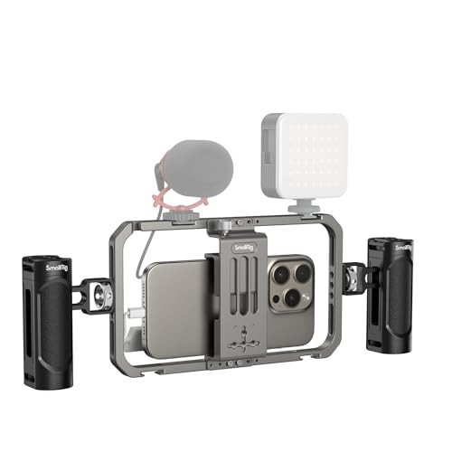 SmallRig Universal Phone Cage, Smartphone Video Rig Kit with Handles, Handheld Filmmaking Vlogging Case Stabilizer for Videomaker, for iPhone for Samsung for Pixel and Other Android Phones - 4121 | Amazon (US)