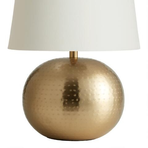 Mavis Hammered Gold Metal Sphere Table Lamp Base | World Market