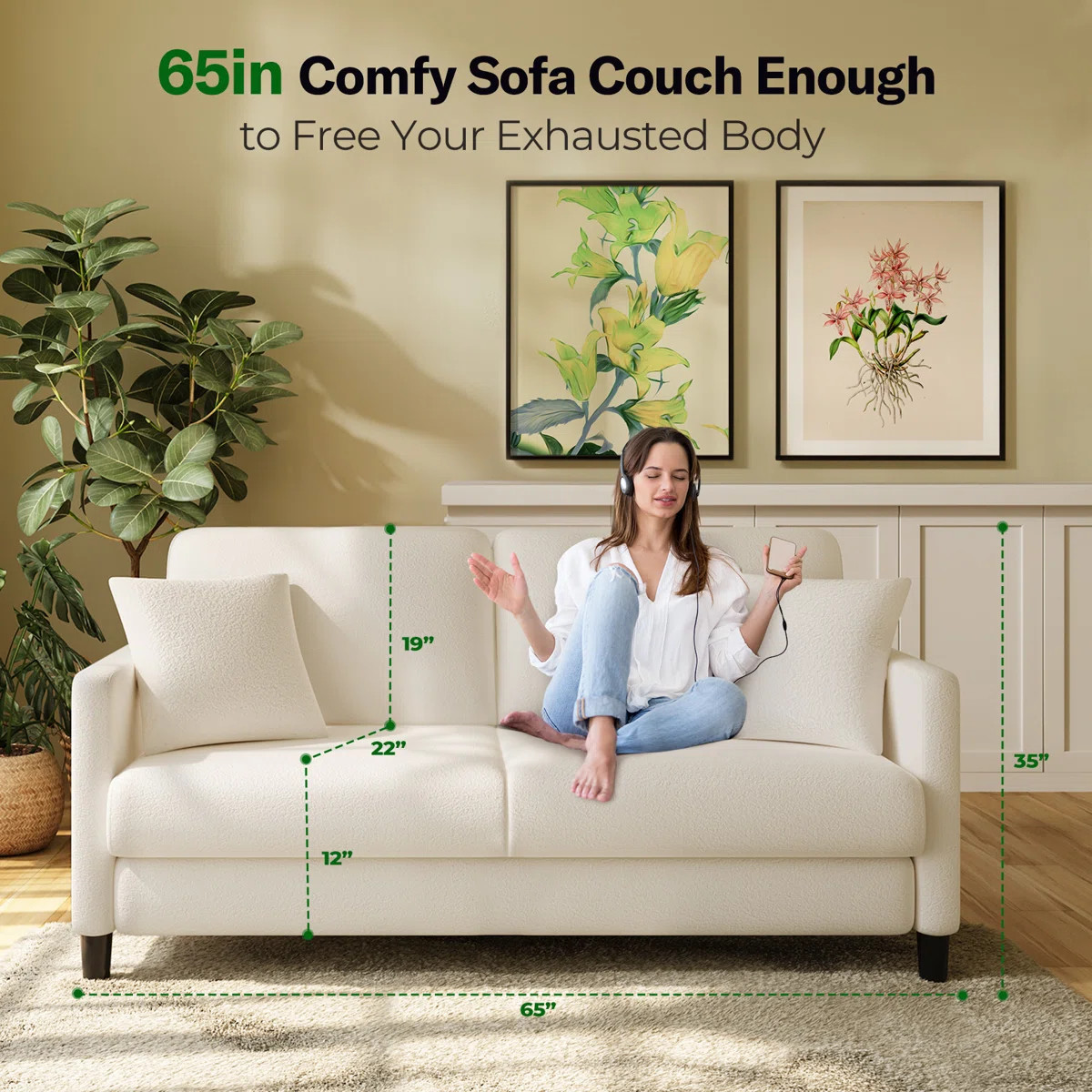 Giavonnie 65'' Velvet Square Arms Loveseat | Wayfair North America