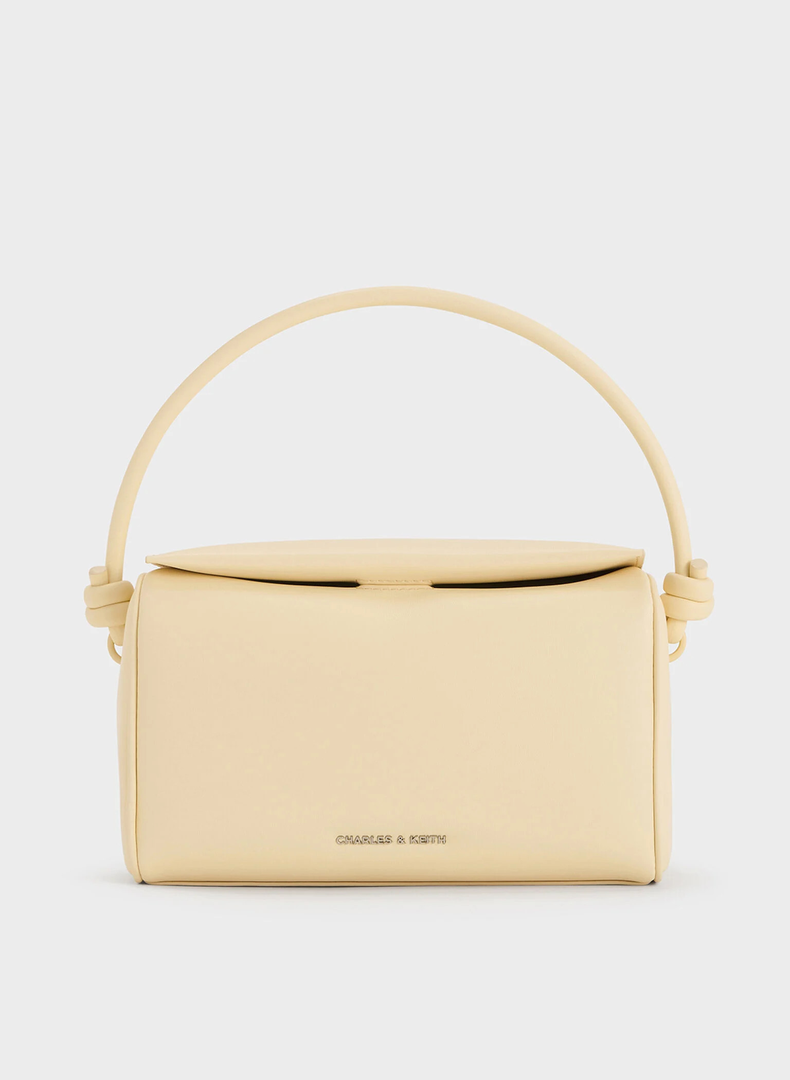 Cream Sammie Knotted-Handle Boxy Bag | CHARLES & KEITH UK | Charles & Keith UK