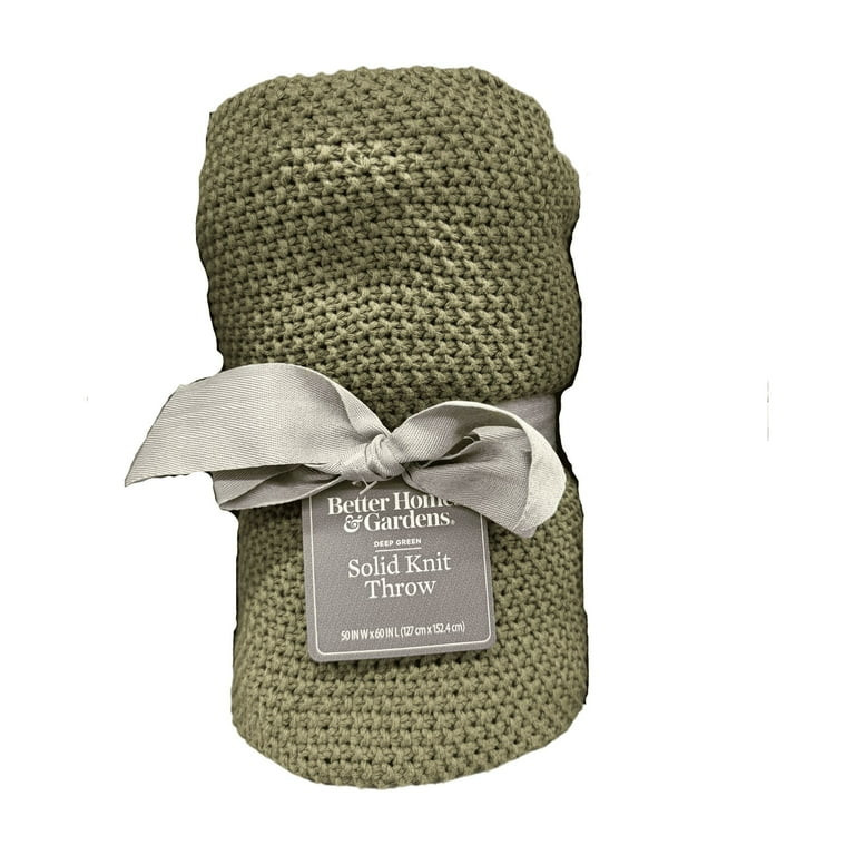 Better Homes and Gardens, Chunky Knit Deep Green Throw, Cotton-Blend, 50"x60", 2.3 LB, All Ages | Walmart (US)