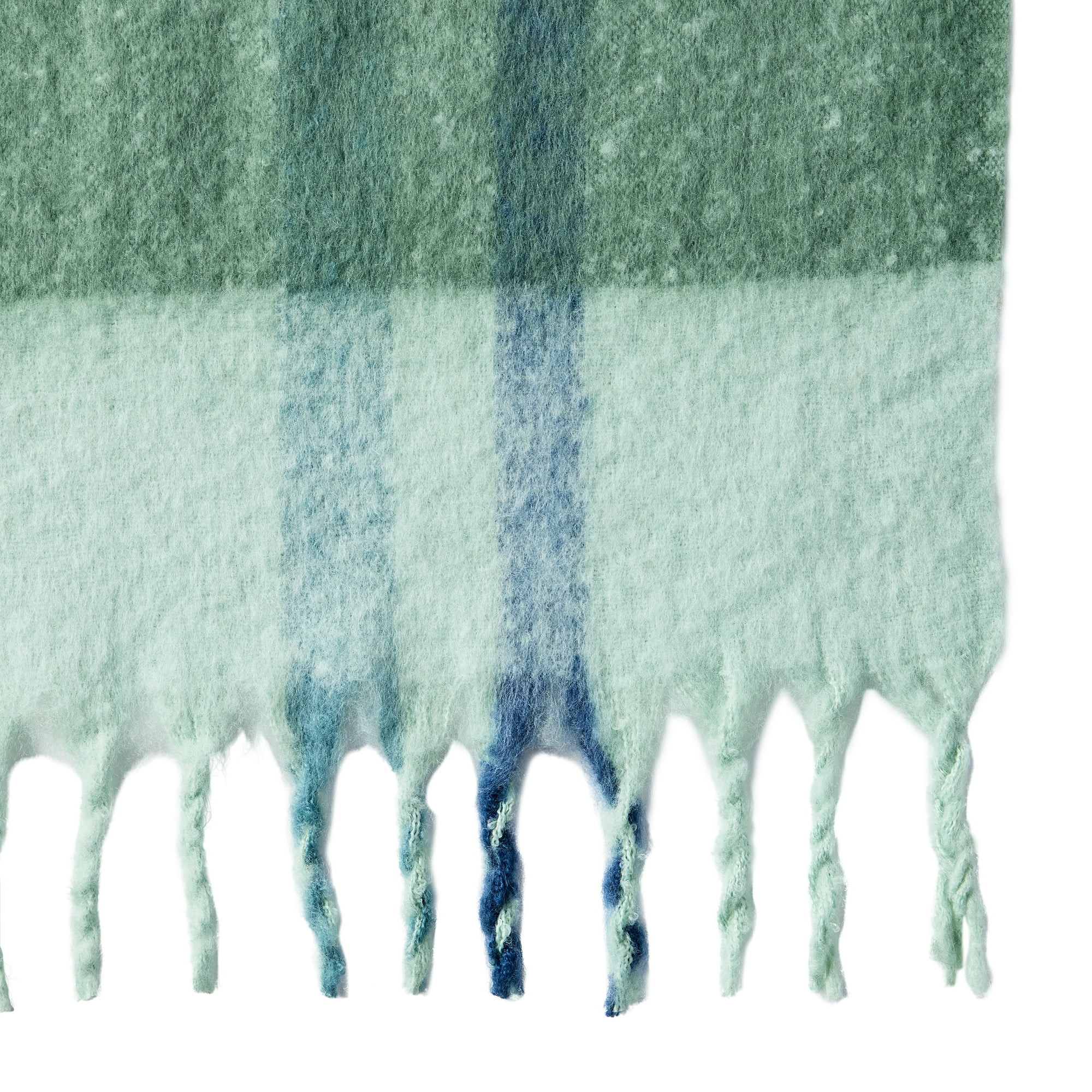 Better Homes & Gardens Faux Mohair Cozy Couch Throw Blanket Green Plaid, 50x72" - Walmart.com | Walmart (US)