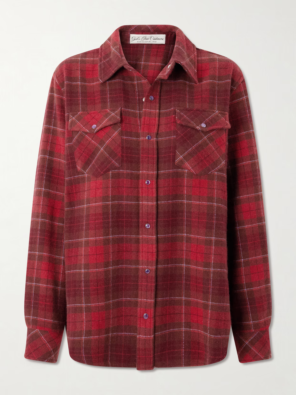 God's True Cashmere - Checked Cashmere Shirt - Red | NET-A-PORTER (UK & EU)