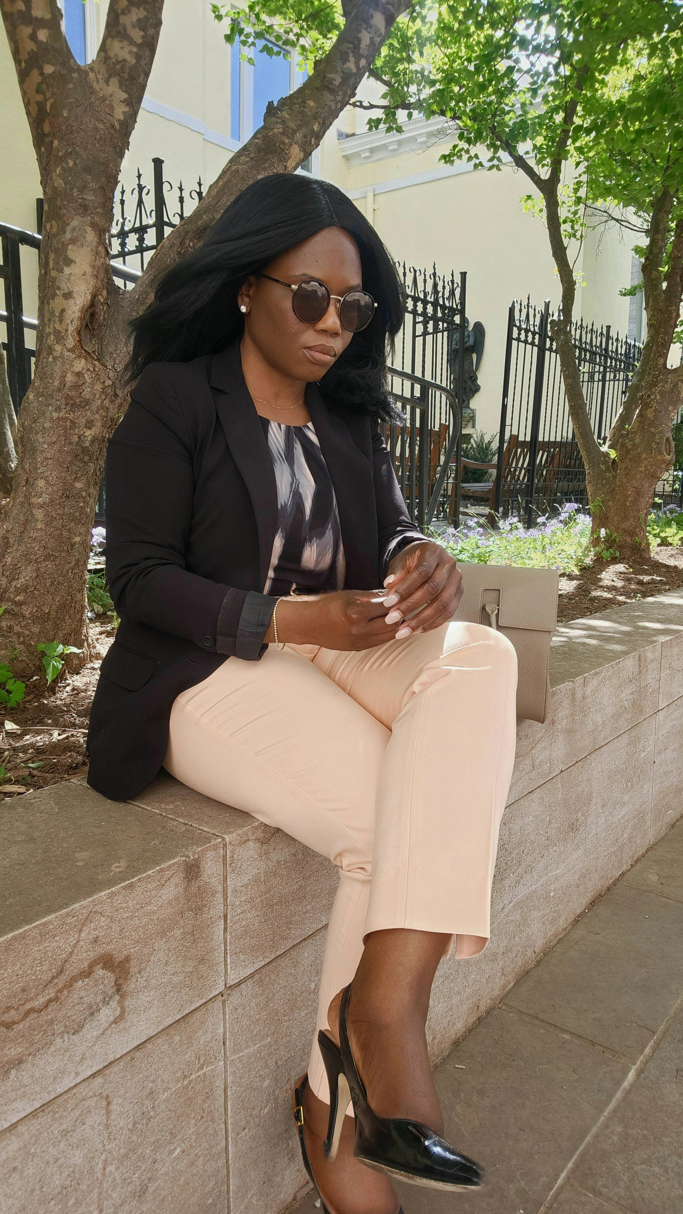 Spring workwear. Calvin Klein sleeveless top, Talbots pink trousers (petite curvy friendly, wearing size 4) NY & Co blazer paired with slingback heels.  

#LTKWorkwear #LTKootd #LTKPetite