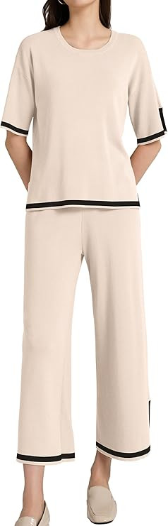 SuperPrity Women Sweater Set 2 or 3 Piece Outfits Short/Long Sleeve Knit Pullover Tops High Waist... | Amazon (US)