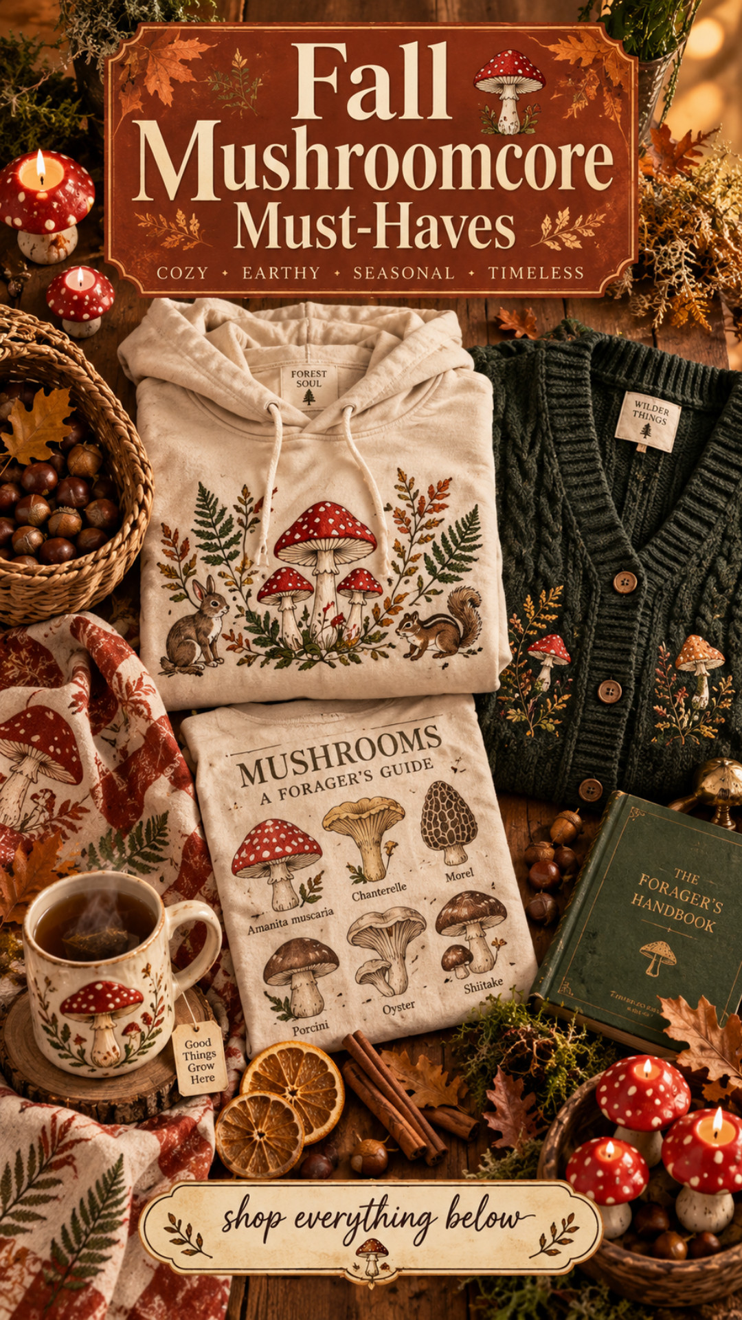 Falling headfirst into the mushroomcore aesthetic this season and honestly, no regrets. Rounded up 40+ of the most whimsical mushroom finds — cottagecore outfits with hand-embroidered toadstools, glowing mushroom lamps that turn any bedroom into a fairy tale, ceramic amanita mugs, witchy stained glass suncatchers, and the coziest fall pieces that feel straight out of an enchanted forest. Whether you're going full forest witch or just want one statement piece, everything is shoppable right here. Which one is going in your cart first? 

 #LTKHome