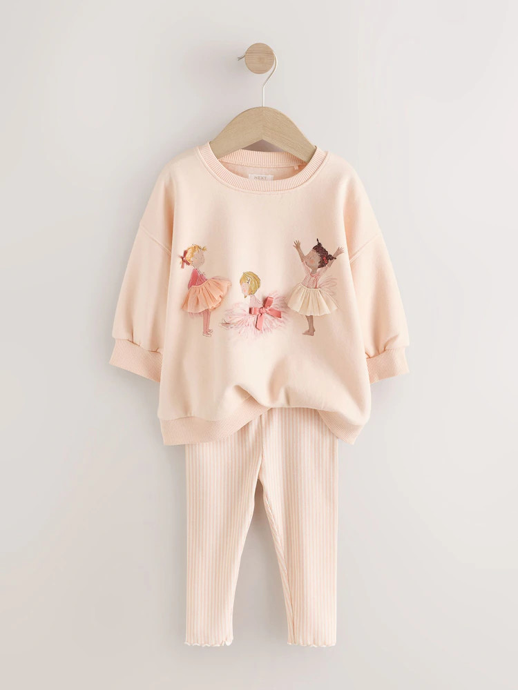 Pink Ballerinas Sweatshirt and Leggings Set (3mths-7yrs) | Next US