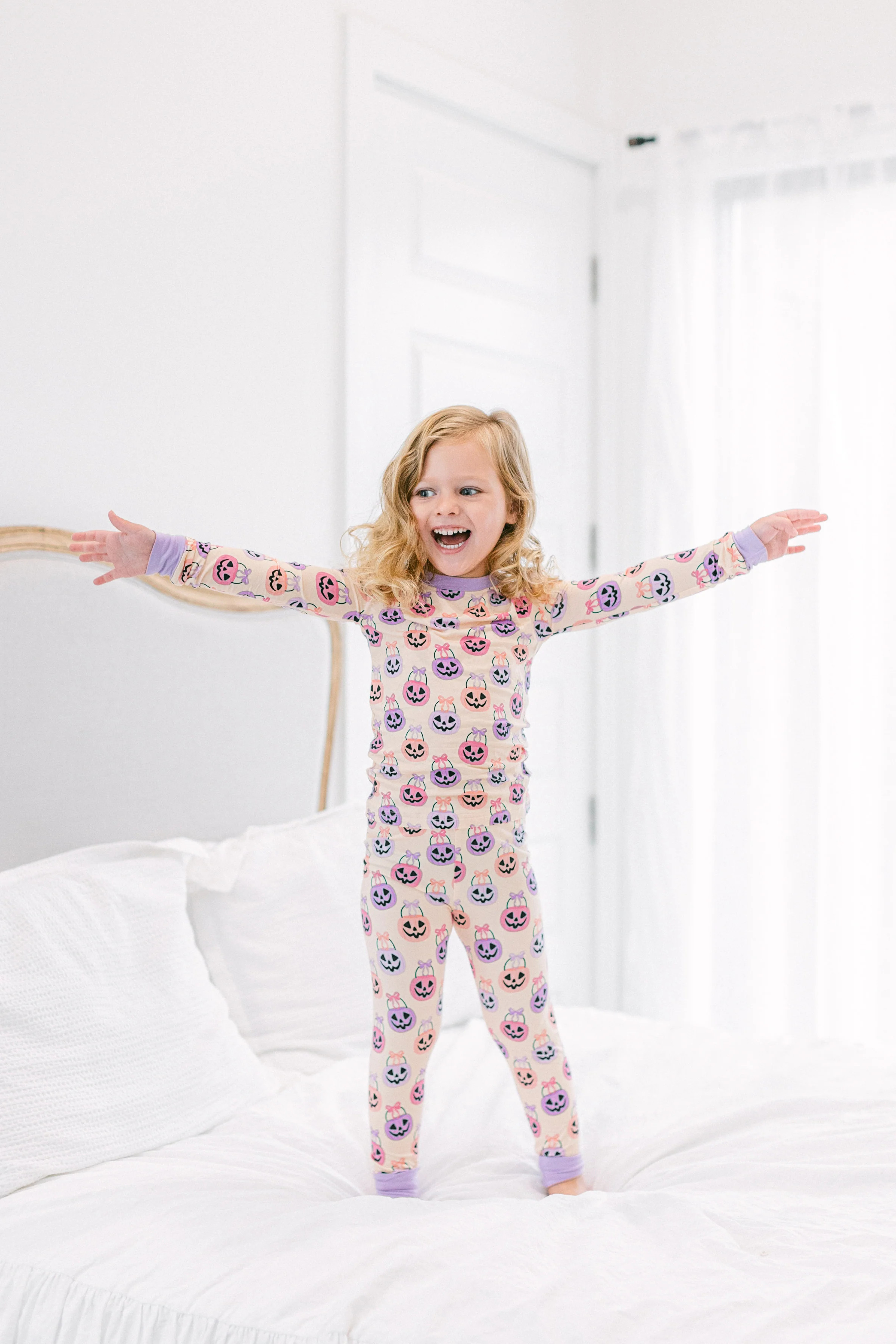 Pink Halloween Bucket Premium PJ Set | Poppy Kids Co