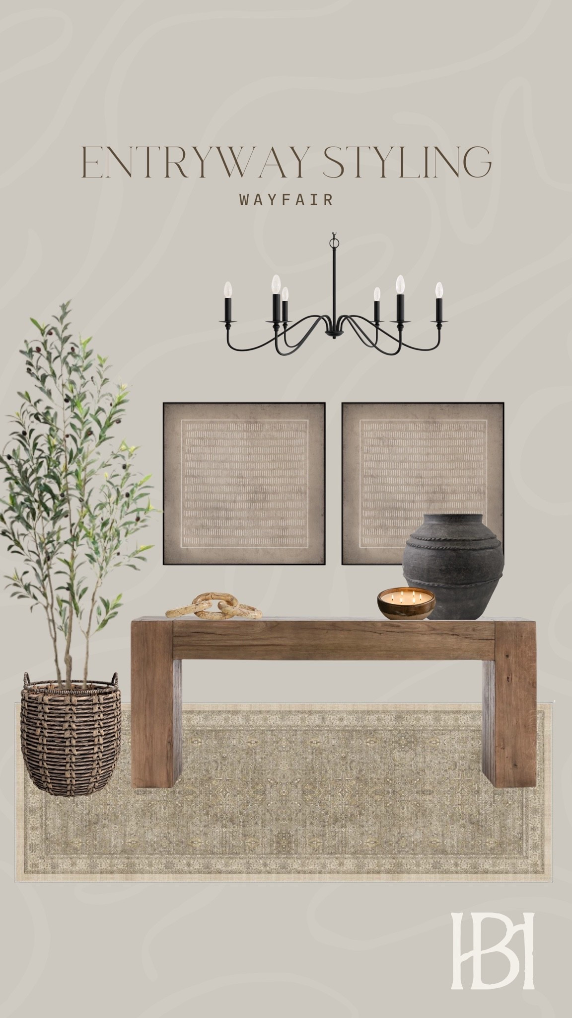 Wayfair entryway styling 🤍 I love this faux olive tree paired with this console table. Wayfair Home, Entryway Inspiration