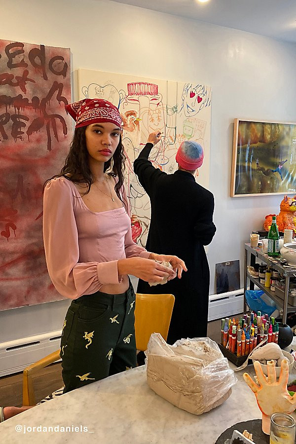 UO Lena Sheer Sleeve Square Neck Blouse | Urban Outfitters (US and RoW)