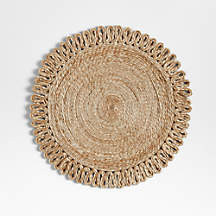 Caliente Jute Woven Round Placemat + Reviews | Crate & Barrel | Crate & Barrel