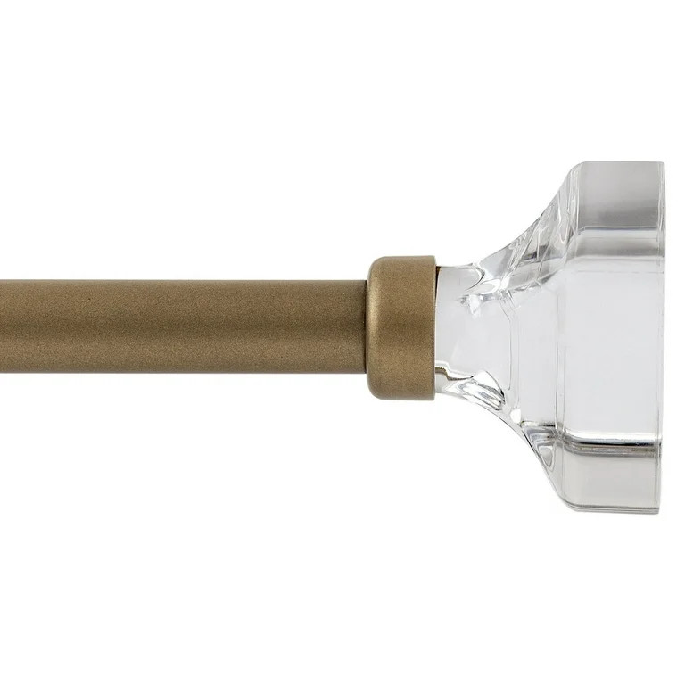 Mainstays 1/2" Adjustable Acrylic Square Curtain Rod, 28-48", Gold | Walmart (US)