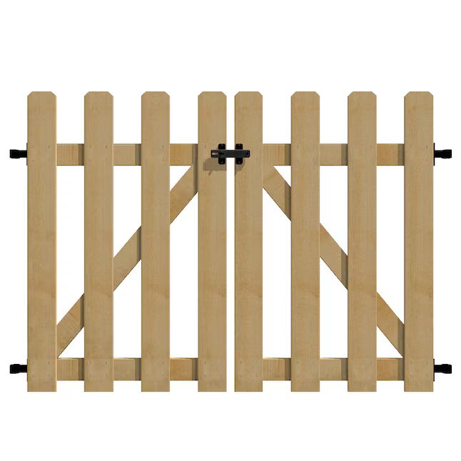 YARDLINK 2.83-ft x 3.6-ft Brown Dog Ear Wood Fence Gate | Lowe's