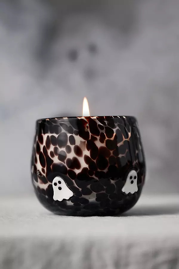 Mystic Confetti Ghost Icon Palo Santo & Saffron Glass Candle | Anthropologie (US)