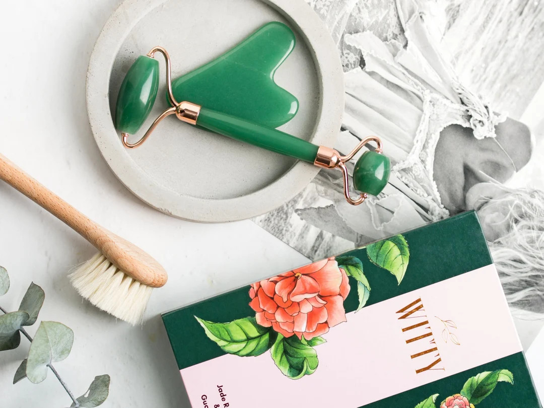Original Jade Roller and Gua Sha Set - 100% Real Jade Face Roller & Gua Sha Stone – Jade Gua Sh... | Etsy (US)