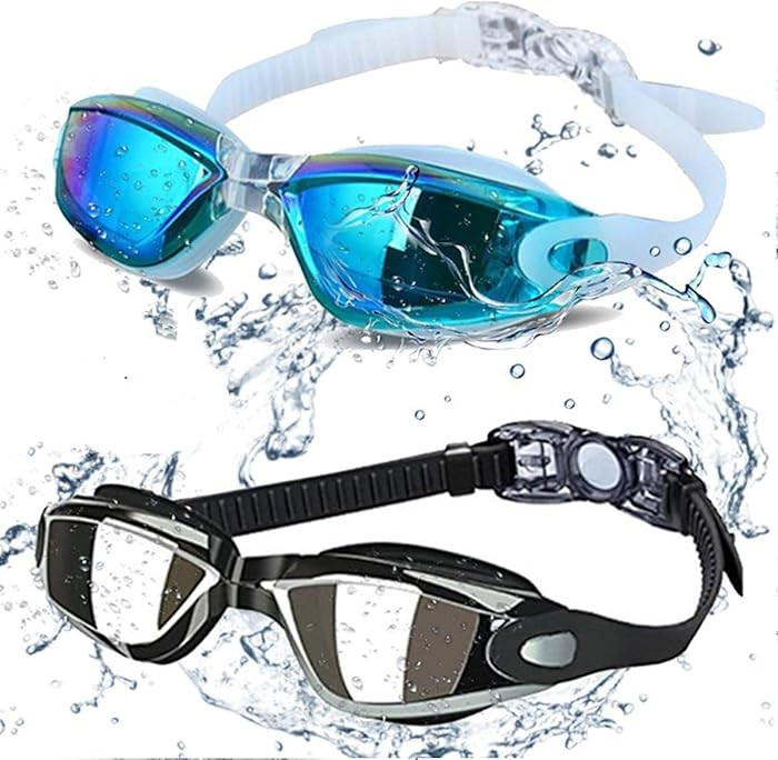 Swim Goggles - Swimming Goggles,Pack of 2 Professional Anti Fog No Leaking UV Protection Wide Vie... | Amazon (US)