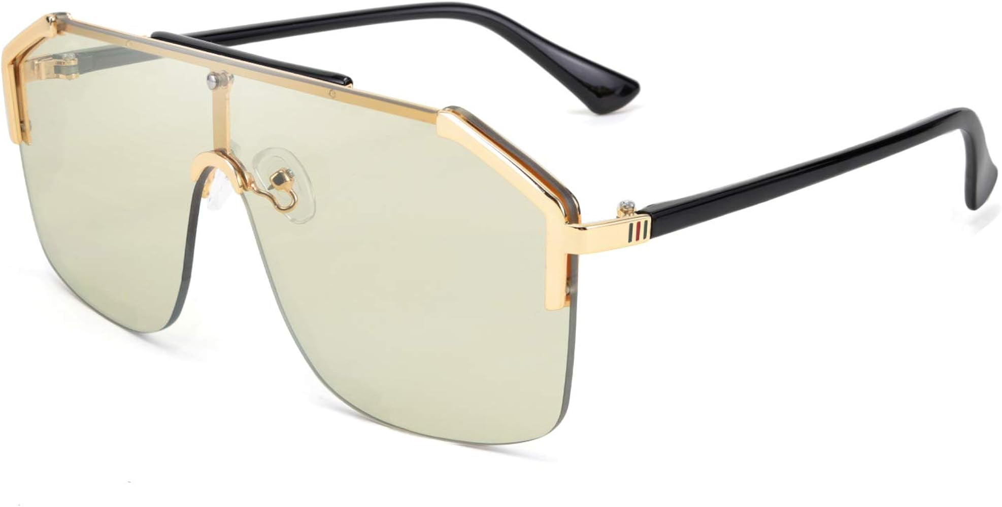 FEISEDY Classic Siamese One Piece Oversized Sunglasses Nice Rimless Stylish Retro Design for Wome... | Amazon (US)